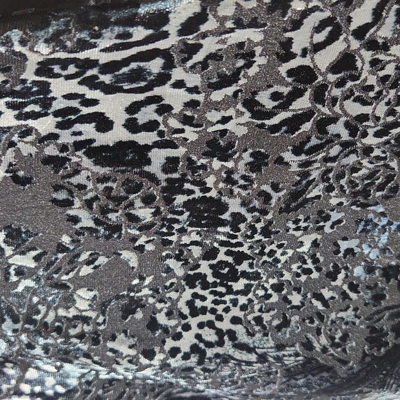 Peck & Peck Burnout Velvet Fringe Floral Leopard Kimono / Robe Sz L - Picture 14 of 15